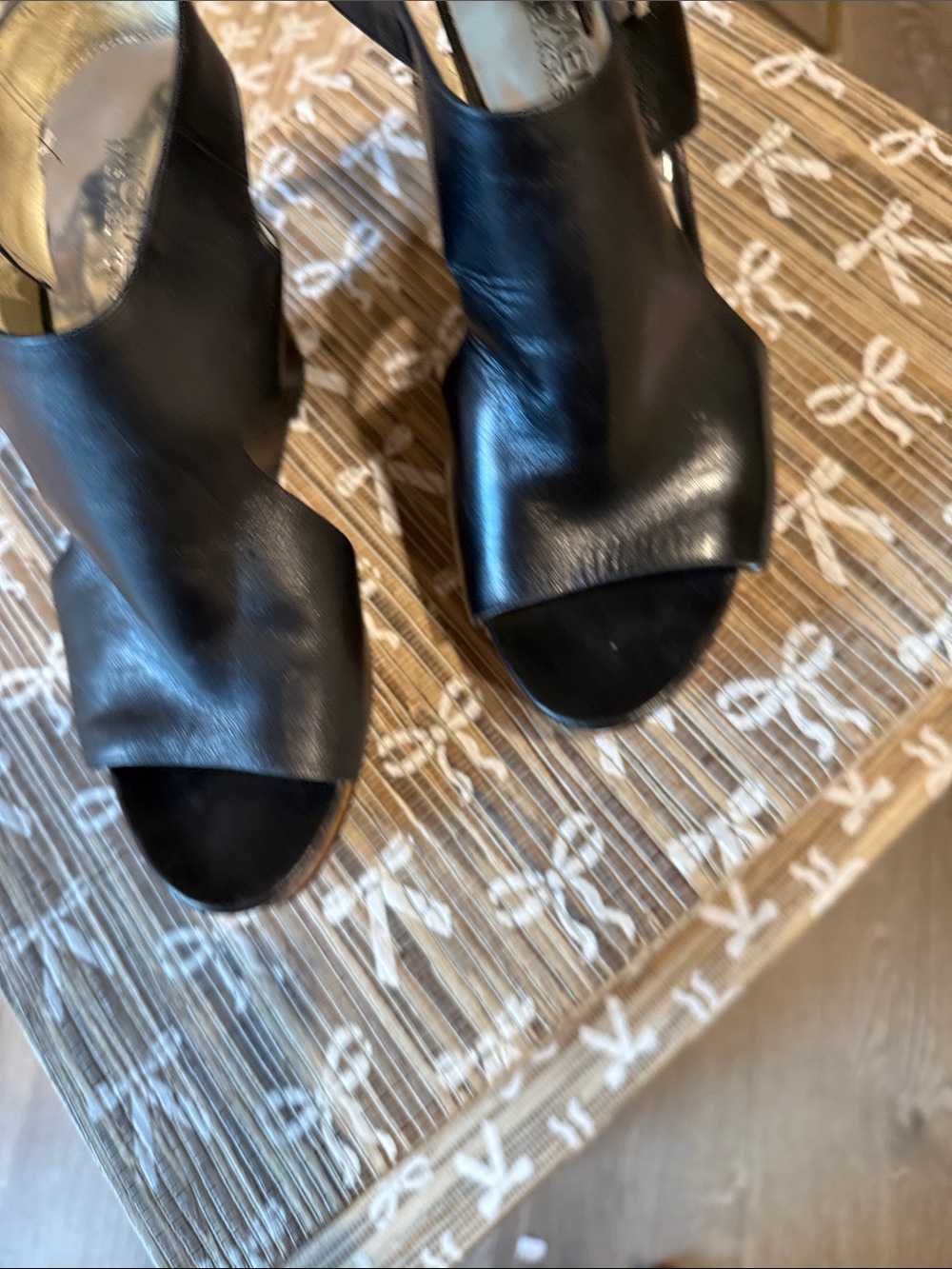 MICHAEL Michael Kors Black Wedge Sandals with Wood Platform - Women's - Picture 2 of 4